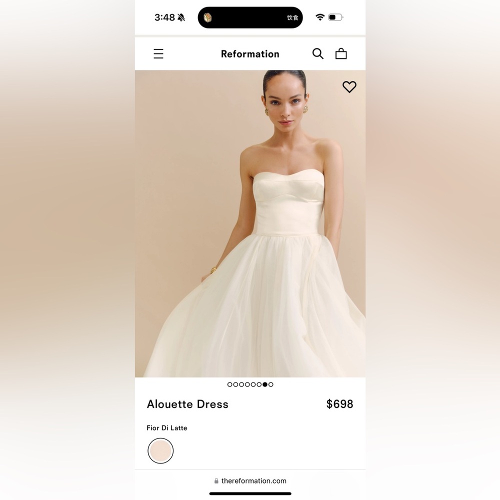 Reformation Cream Wedding Dress - Picture 5 of 6